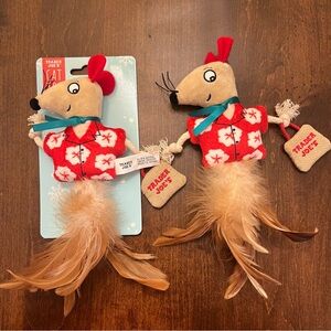 2 Cat Toys with Feathers, 1 NWT and 1 LIKE NEW